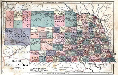 Old Nebraska Map - nebraska • mappery