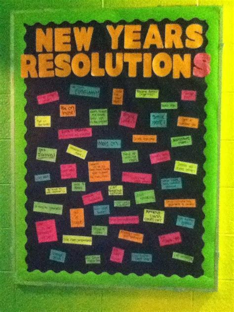 Bulletin Board - New Years Resolutions | Newyear, New years activities ...