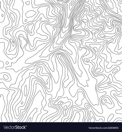 Topographic map black line on white Royalty Free Vector