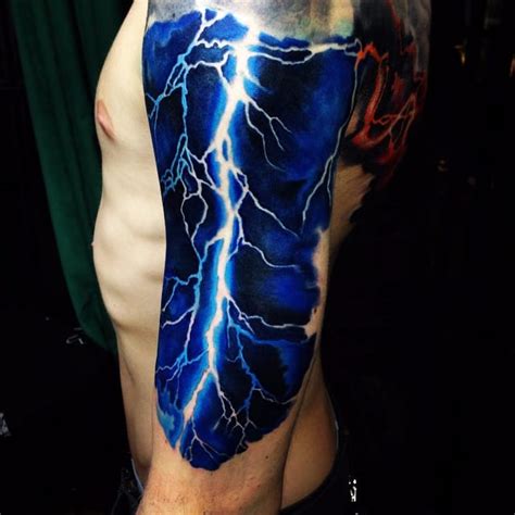 Realistic Lightning Tattoo