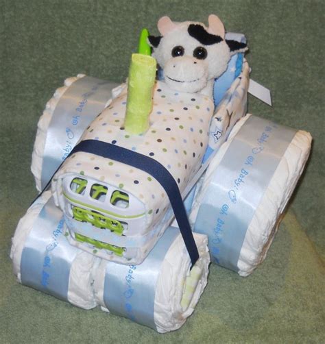 Unique Farm Tractor Diaper Cake with Cow for by CushyCreations ...