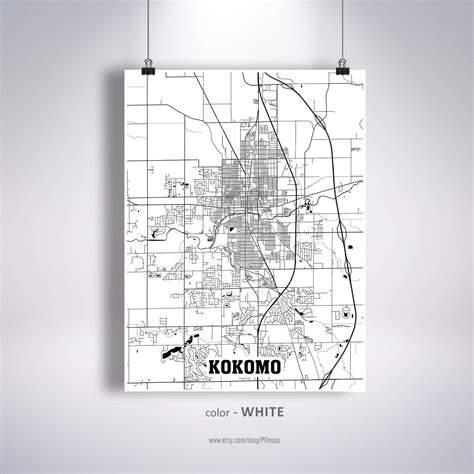 Kokomo Map Print Kokomo City Map Indiana IN USA Map Poster | Etsy