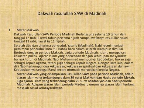 Sejarah Dakwah Nabi Muhammad Saw Di Madinah - Seputar Sejarah