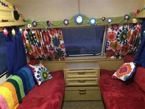 Caravan renovation, new Ikea fabric curtains and upholstery for a 1990s ...