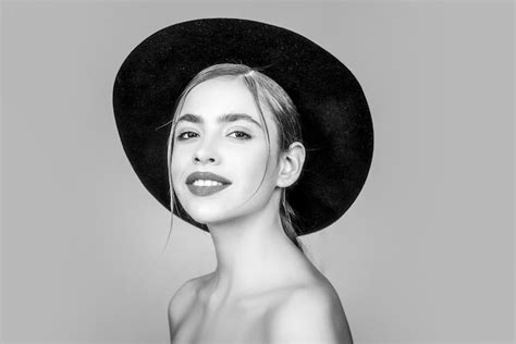 Premium Photo | Young smiling woman in fashion hat beautiful woman in hat