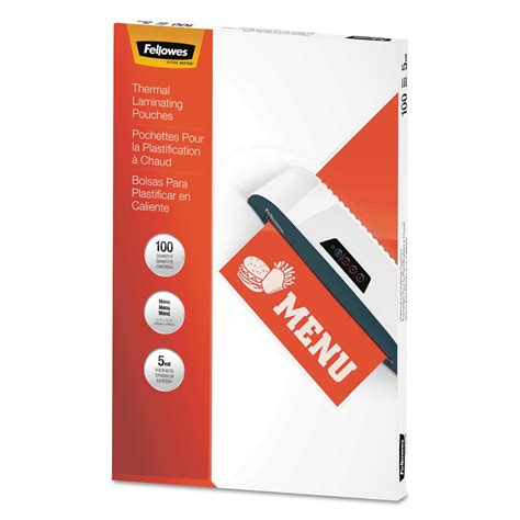 Fellowes Thermal Laminating Pouches, 5 mil, 11.5" x 17.5", Matte Clear ...