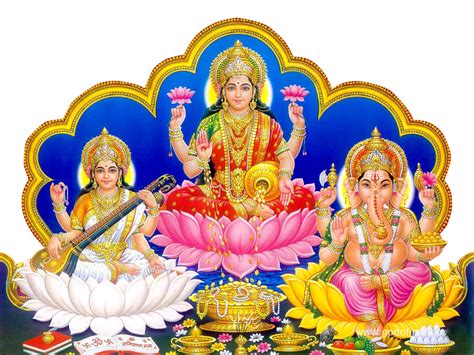 Goddess Lakshmi Hd Wallpaper Laxmi Ganesh Saraswati Png 1366x768 ...