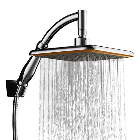 Universal 9 Inch Bathroom Shower Head Square Rotatable Top Rain Shower ...