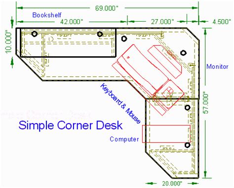 Woodware: Simple Corner Computer Desk, 0.5" MDF