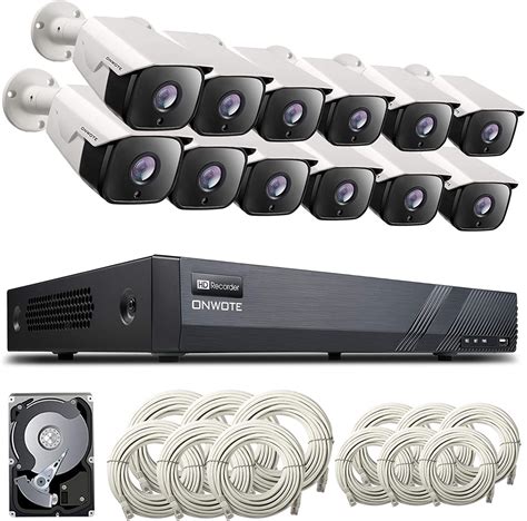 ONWOTE 16 Channel Expandable Audio 5MP PoE Security Camera System with 4TB Hard Drive,and more ...