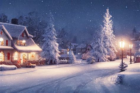 Premium Photo | Outdoor Christmas scene illustration of a Christmas ...