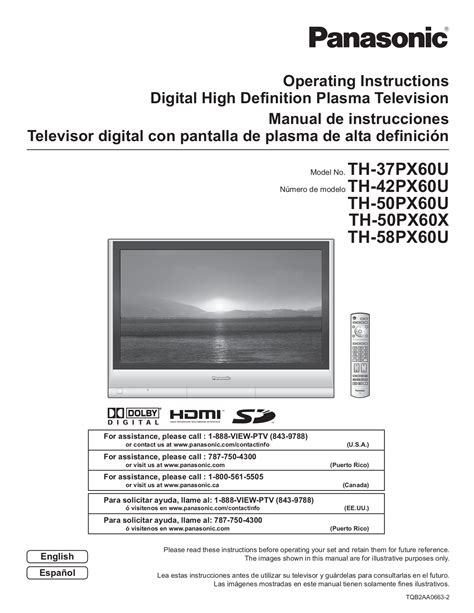 Download free pdf for Panasonic Viera TH-42PWD7 TV manual