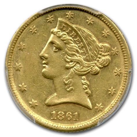 Buy 1861-C $5 Liberty Gold Half Eagle AU-55 PCGS | APMEX