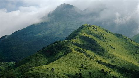 HD wallpaper: green hill near mountain, landscape, nature, hills ...