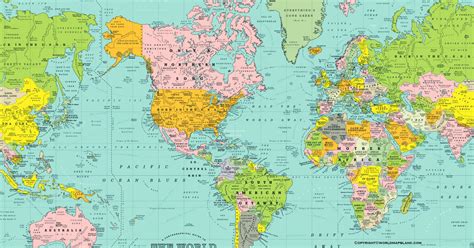 Printable Accurate Map of World Poster in PDF