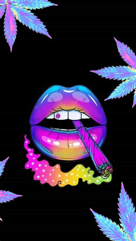 Download Cool Weed Lips Smoking Digital Wallpaper | Wallpapers.com