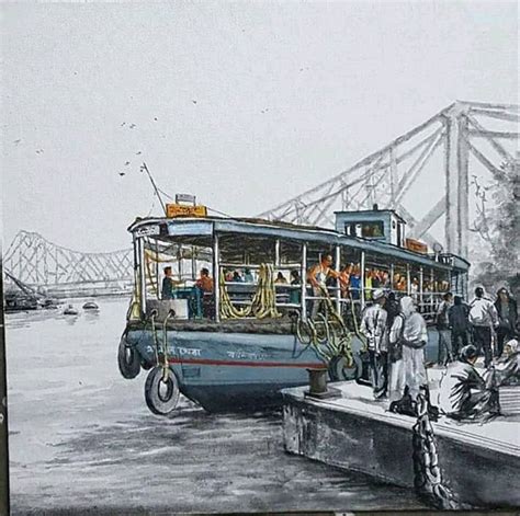 Howrah Bridge Painting by Amlan Dutta | Saatchi Art