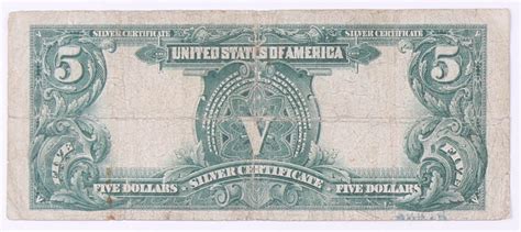 1899 $5 Five Dollar U.S. Silver Certificate Large-Size Bank Note ...