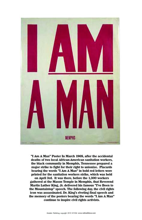 African American historical posters. I Am A Man #1422 ...