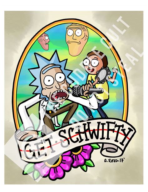 Rick and Morty Get Schwifty Tattoo Flash Art Print