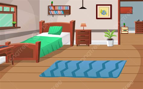 Room Interior Bedroom Cartoon Living Kids With Furniture Vector ...