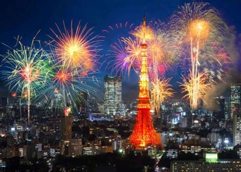 Tokyo Tower New Years Eve Fireworks Spectacle, Tokyo Tower, Minato, 31 December to 1 January ...