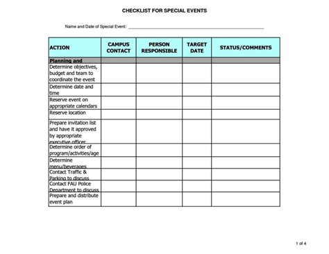 Free Event Planning Checklist Template Excel - SampleTemplatess ...