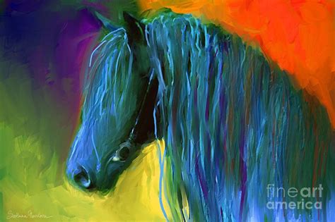 Friesian Horse Prints Painting - Friesian Horse Painting 2 by Svetlana ...