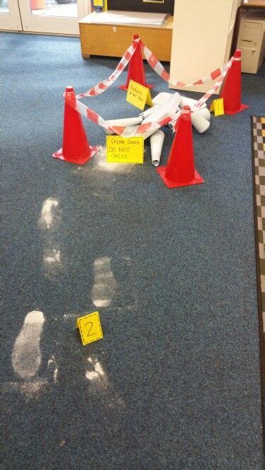 Eyfs crime scene!!! The children came in to a broken chair and footprints...and it wasn't ...