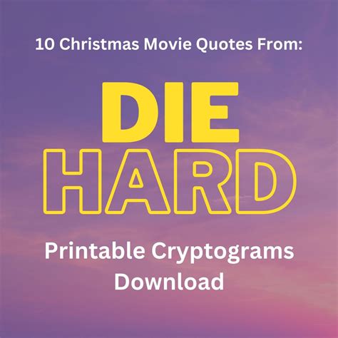 10 Printable Die Hard Christmas Movie Quotes Cryptogram Puzzle - Etsy