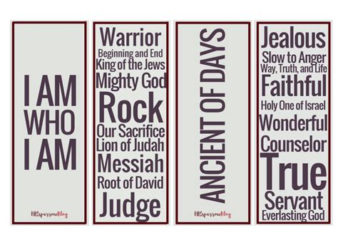 Printable List Of Attributes Of God