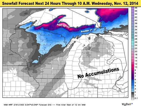 Michigan's Upper Peninsula got over a foot of snow in spots, with much ...