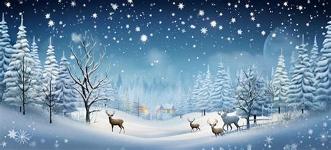 Premium AI Image | Beautiful Winter Scene with a Herd of Deer Grazing ...