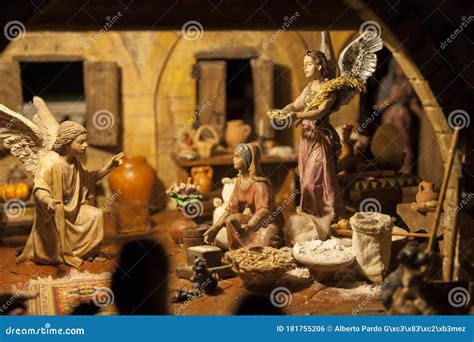 Plaster Figures Representing the Belen Stock Photo - Image of ...