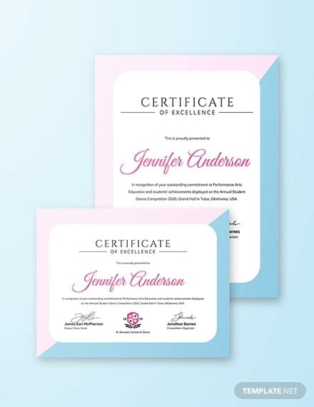 10 + Dance Certificate Templates - Word, PSD, AI, EPS Vector