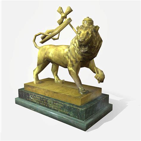 3D gold lion statue - TurboSquid 1438822