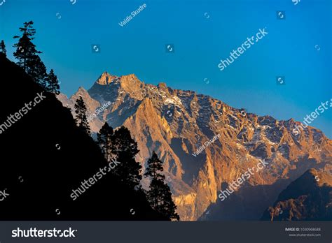 High Contrast Mountain Landscape Dark Forest Stock Photo 1030968688 ...