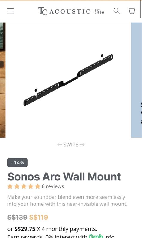 Sonos Arc Wall Mount, TV & Home Appliances, Electrical, Adaptors ...