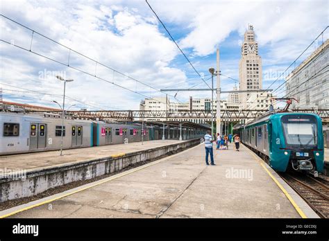 RIO DE JANEIRO - MARCH 4, 2016: SuperVia trains at Central do Brasil ...