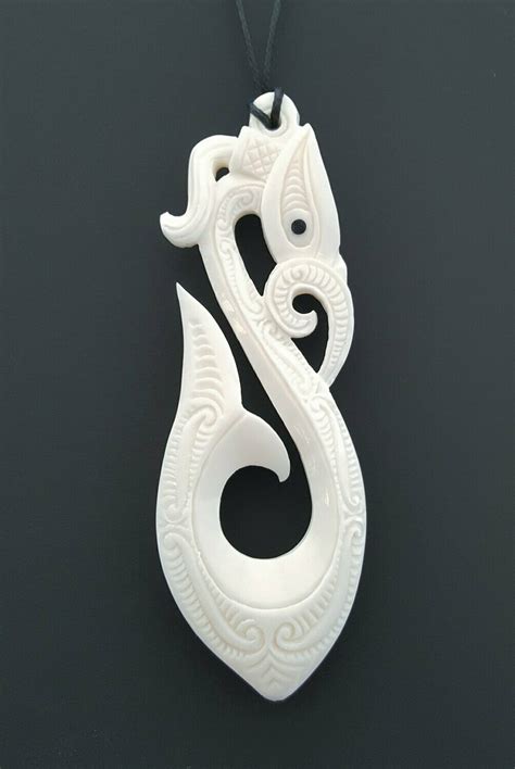 Moko Pounamu All Blacks Bone Carving Taniwha- AB33