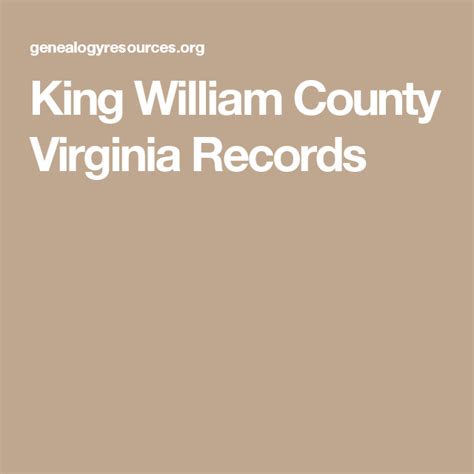 King William County Virginia Records | King william, Virginia history, Williams