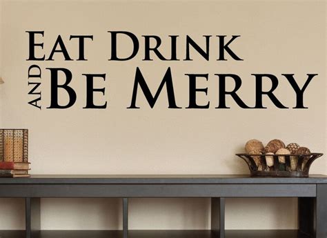 Eat Drink and Be Merry Wall Decal 0011 Kitchen Wall Decals | Etsy