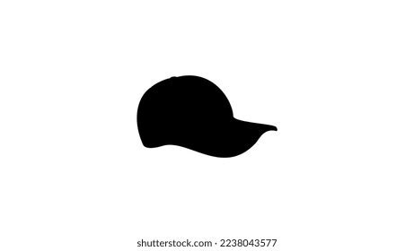 Baseball Cap Realistic Black Silhouette Profile Stock Vector (Royalty ...