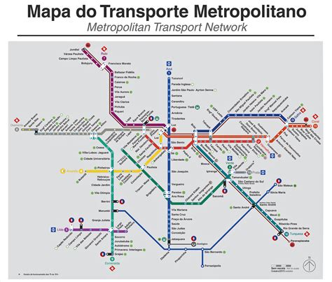 Mapa do Transporte Metropolitano em São Paulo - 2016 - Metrô CPTM