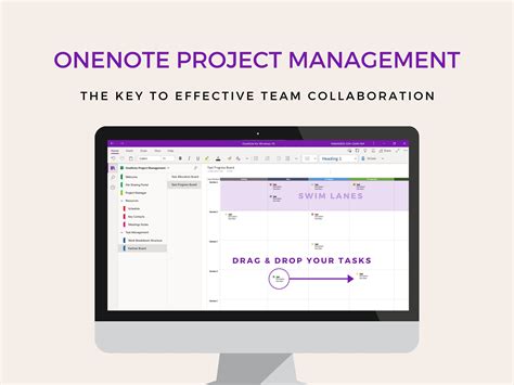 Onenote Project Management Template Optimized for Desktop, Onenote Planner, Workplace Project ...