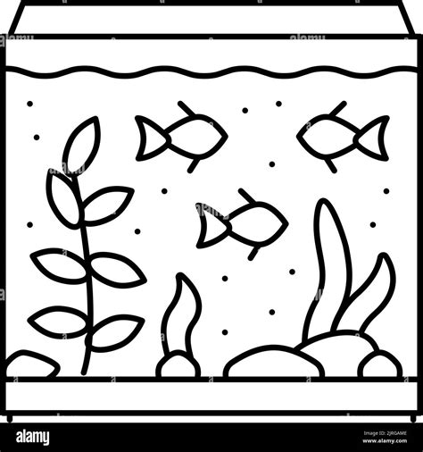 saltwater aquarium fish line icon vector illustration Stock Vector Image & Art - Alamy