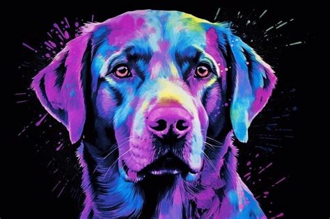 Premium AI Image | Dog breed labrodor made in purple purple tones
