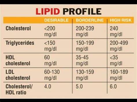 lipid profile normal range - Alan Buckland