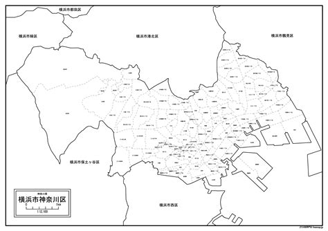 横浜市神奈川区の無料ダウンロード 【白地図専門店】