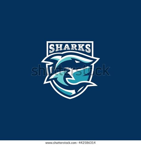 Sharks Sport Team Logo Emblem Stock Vector (Royalty Free) 442586314